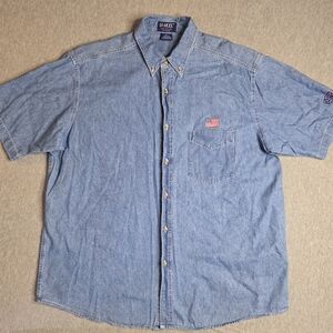 LAMCOOL Men's Casual Light Blue Denim Shirt